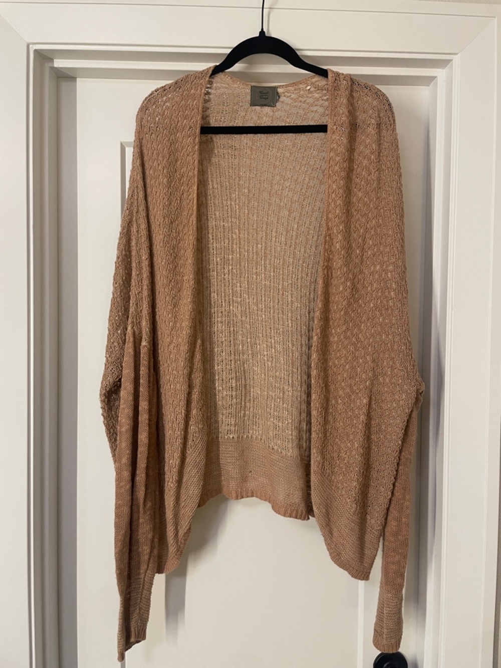 Open-Front Lightweight Cardigan Sweater - Tan